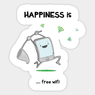 Happiness is free wifi Sticker